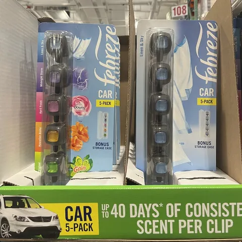 Nước hoa ô tô kẹp cửa gió Febreze Car cao cấp set 5 lọ của Mỹ
