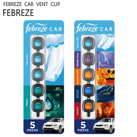 Nước hoa ô tô kẹp cửa gió Febreze Car cao cấp set 5 lọ của Mỹ