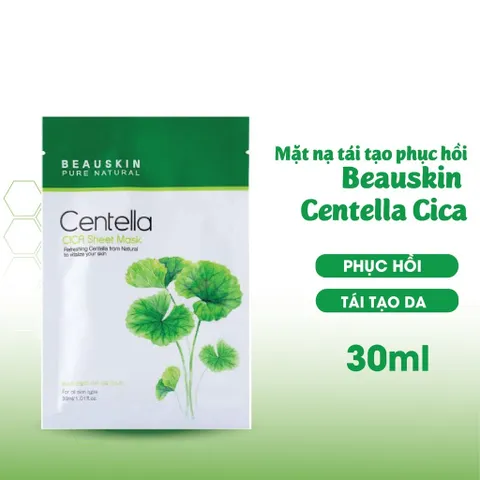 5 miếng mặt nạ rau má dưỡng da giảm mụn, se khít lỗ chân lông Beauskin Cica Centella Sheet Mask 30ml