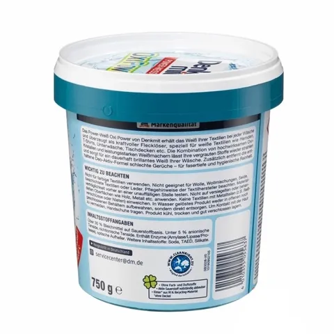 Bột tẩy vết bẩn quần áo trắng Denkmit Oxi Power Đức Hộp 750gr