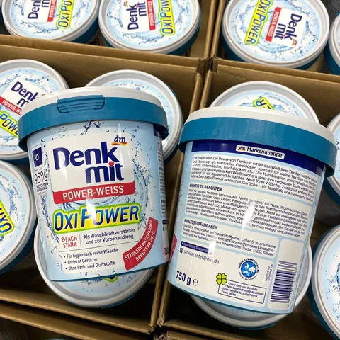 Bột tẩy vết bẩn quần áo trắng Denkmit Oxi Power Đức Hộp 750gr