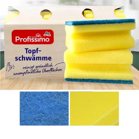 Miếng Mút Xốp, Bọt Biển Rửa Bát 2 Mặt Denkmit Profissimo Đức 6 miếng