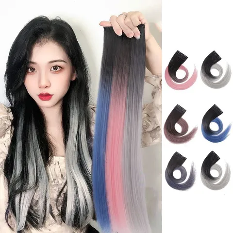 [Hàng Cao Cấp] Kẹp tóc giả Highlight Mutu Invisible nối dải màu Gradient 550cm Hàn Quốc