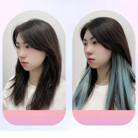 [Hàng Cao Cấp] Kẹp tóc giả Highlight Mutu Invisible nối dải màu Gradient 550cm Hàn Quốc