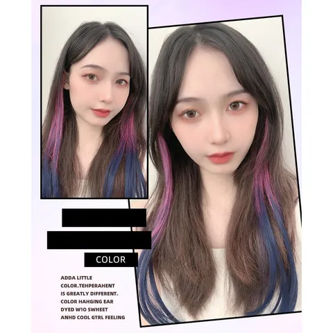 [Hàng Cao Cấp] Kẹp tóc giả Highlight Mutu Invisible nối dải màu Gradient 550cm Hàn Quốc
