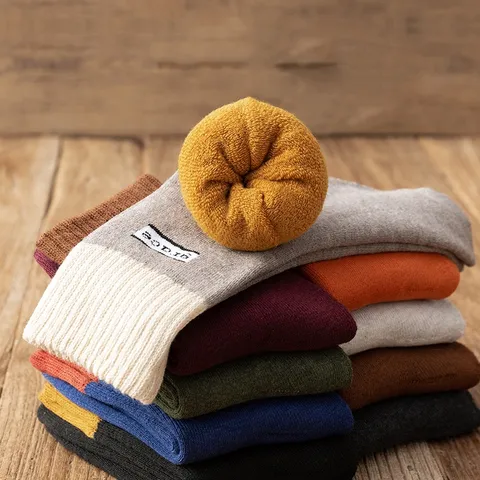 Combo 5 đôi tất Mianxi Unisex lót lông siêu ấm áp giữ nhiệt rất tốt