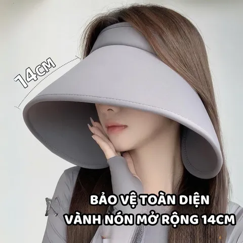 Mũ Chống Nắng Vành Siêu Rộng Che Kín 99% Tránh Tia UV, Vành Rộng Che Phủ Đến Cổ Chống Nắng An Toàn