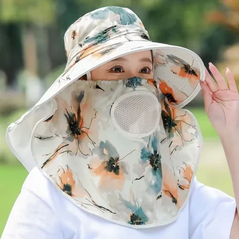 Mũ Chống Nắng Kèm Khẩu Trang Phong Cách Hàn Quốc
