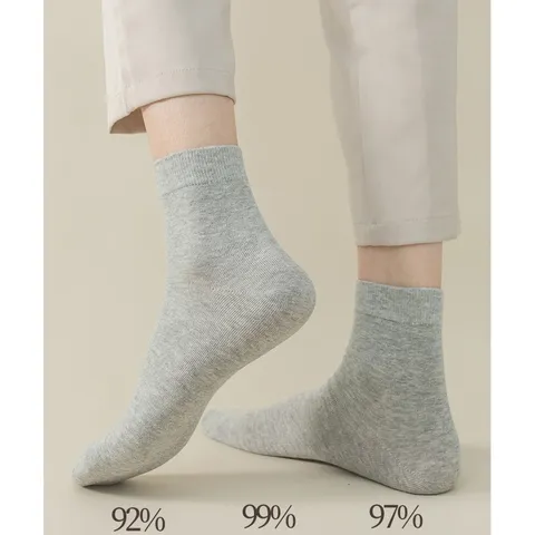 Combo tất/vớ nam cao cấp đen trơn cổ cao dùng đi giày tây công sở, cao 24-27cm chất cotton thoáng khí