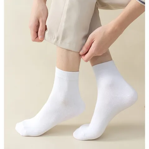 Combo tất/vớ nam cao cấp đen trơn cổ cao dùng đi giày tây công sở, cao 24-27cm chất cotton thoáng khí
