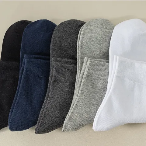 Combo tất/vớ nam cao cấp đen trơn cổ cao dùng đi giày tây công sở, cao 24-27cm chất cotton thoáng khí