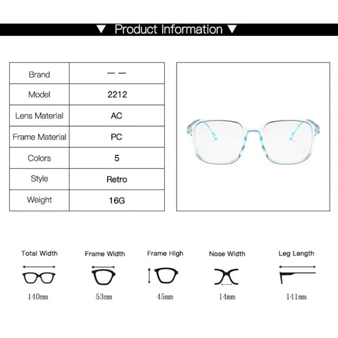 Gọng Kính Cận Thời Trang Unisex dáng vuông nhựa siêu bền - MS17