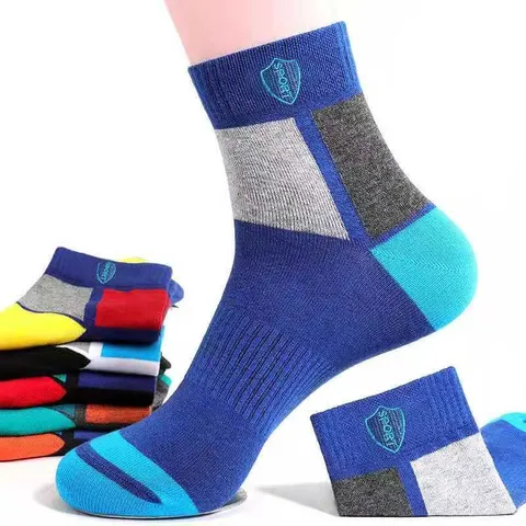 Combo 5 đôi tất cổ cao nam, vớ nam cotton cao cấp khử mùi thông hơi