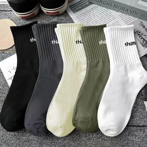 Sét 5 đôi Tất ,Vớ THUM cổ Trung cao cấp ,Chất liệu Cotton nano kháng khuẩn khử mùi chống hôi chân