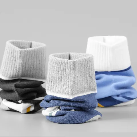 Combo 5 đôi tất cổ trung nam Tất chất liệu cotton dệt kín mỏng mịn thoáng chân