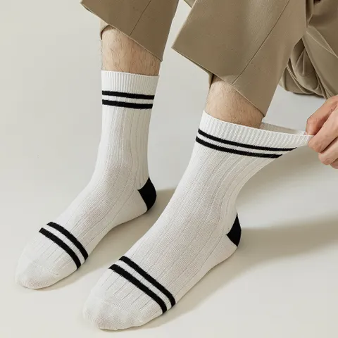 Sét 5 đôi Tất vớ cao cổ nam tất giấy chất liệu Cotton, êm mềm thoáng mát chống hôi chân phù hợp cho công sở