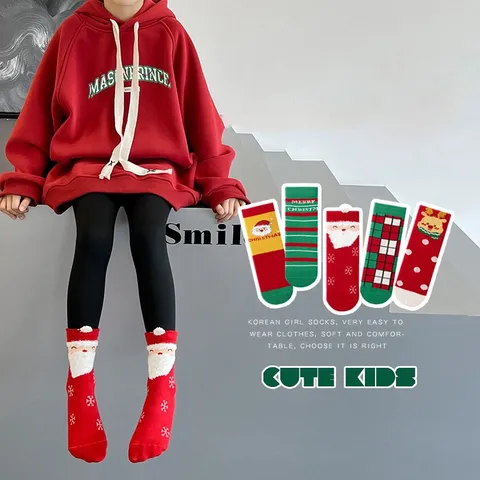 [Sịn dày ấm] Sét 5 đôi Tất/Vớ ông già Noel cho bé trai/gái
