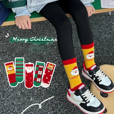 [Sịn dày ấm] Sét 5 đôi Tất/Vớ ông già Noel cho bé trai/gái
