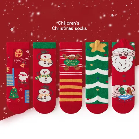 [Sịn dày ấm] Sét 5 đôi Tất/Vớ ông già Noel cho bé trai/gái
