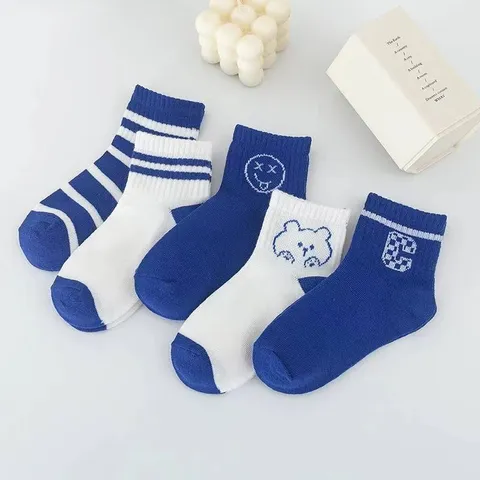 Combo 5 đôi tất cho bé trai, bé gái, tất trẻ em chất liệu Cotton cao cấp mềm mại, co giãn dễ chịu