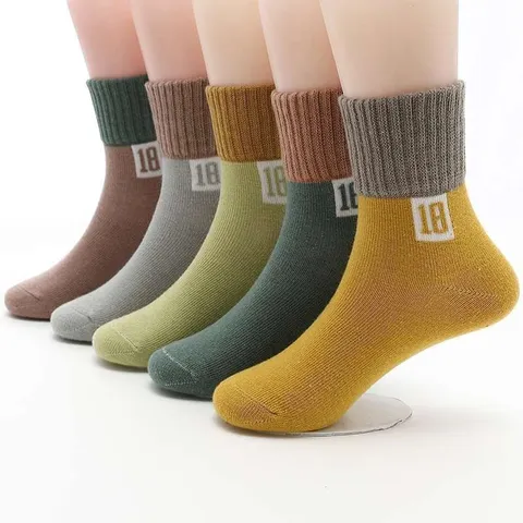 Sét 5 đôi tất trẻ em dạng lưới cho bé gái bé trai hàn quốc dày dặn giữ ấm chân mùa thu đông