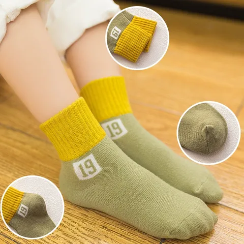 Sét 5 đôi tất trẻ em dạng lưới cho bé gái bé trai hàn quốc dày dặn giữ ấm chân mùa thu đông