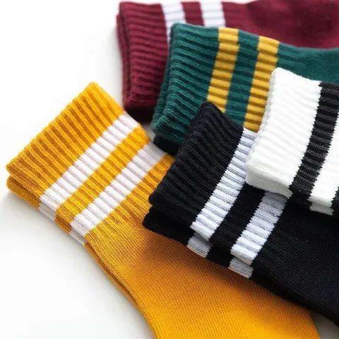 Set 5 đôi tất trẻ em cotton kẻ sọc bé trai, gái sợi bông mềm mại thoáng khí khử mùi