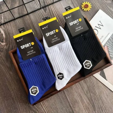5 đôi Tất vớ Vintage họa tiết sọc sắc màu Phong cách trẻ trung năng động chất liệu cotton mềm thoáng khí