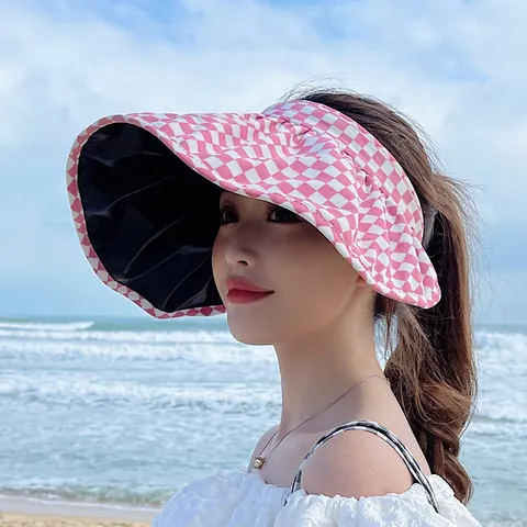 Mũ vành rộng chống nắng - Nón hở chóp nửa đầu chống tia UV