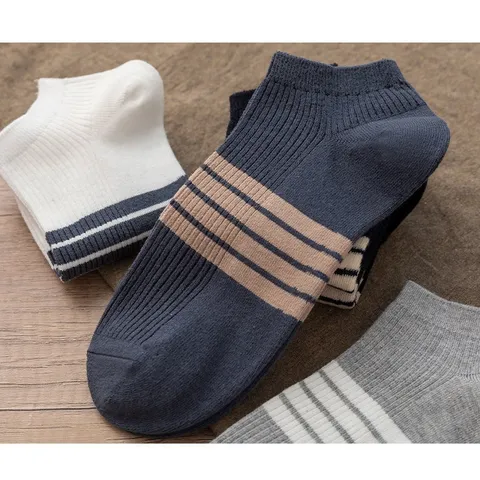 Combo 5 Đôi tất, vớ nam cổ thấp chất cotton nano Ag kháng khuẩn, chống hôi