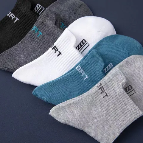 Set 5 đôi tất vớ nam cổ cao Sport nhiều màu sắc, chất liệu cotton khử mùi thoáng khí