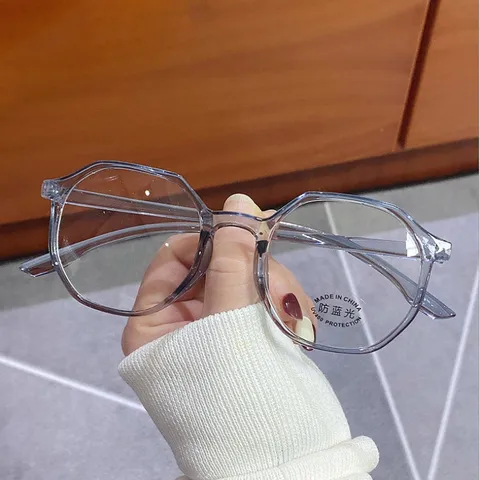 Gọng kính cận nam nữ đa giác retro chống ánh sáng xanh - MS34