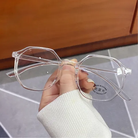 Gọng kính cận nam nữ đa giác retro chống ánh sáng xanh - MS34