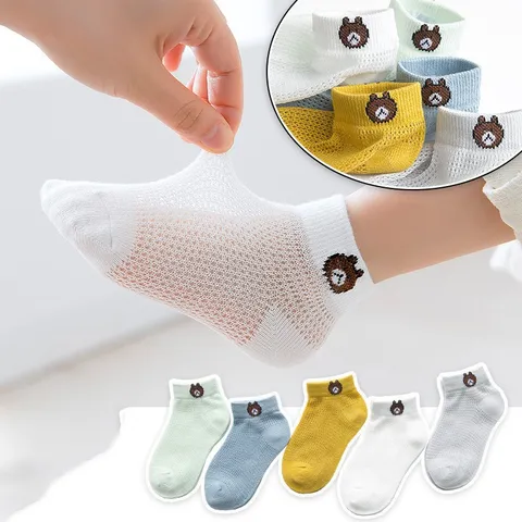 Combo 5 đôi tất lưới trẻ em chất lưới mềm mại thoáng mát cho bé trai, bé gái