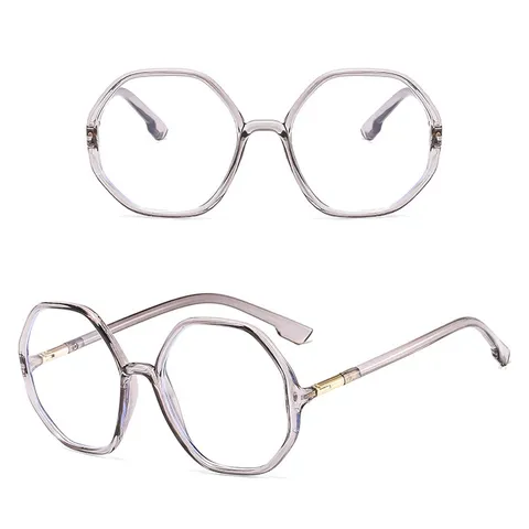 Kính cận thời trang mắt đa giác không độ chống ánh sáng xanh phong cách Hàn Quốc - MS63
