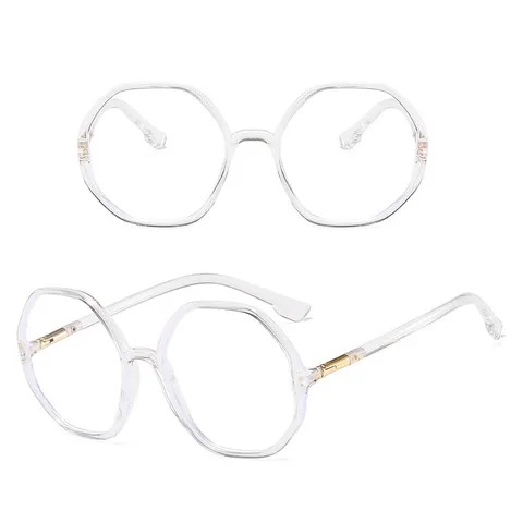 Kính cận thời trang mắt đa giác không độ chống ánh sáng xanh phong cách Hàn Quốc - MS63