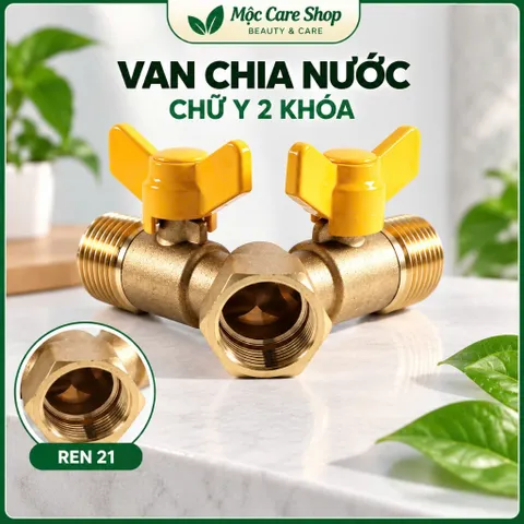 Van chia ga chia nước chữ Y 2 khoá độc lập V5(ren 21), hàng chất lượng cao