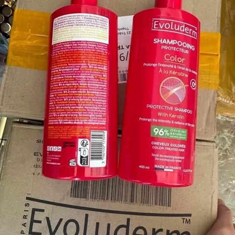 Dầu gội đầu ( xách tay pháp) không silicon Evoluderm bổ sung Karatin cho tóc uốn nhuộm 400ml