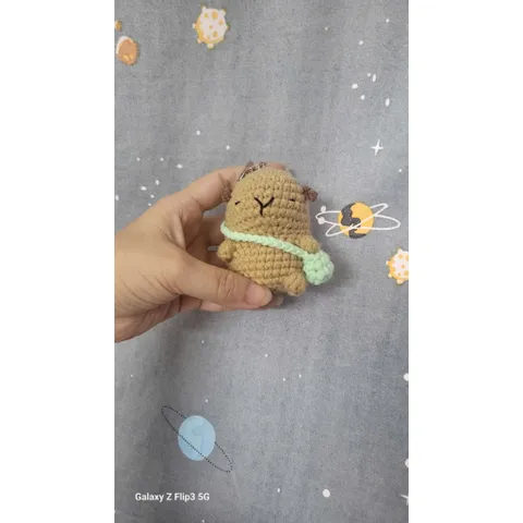Móc Khóa Len Capybara Đeo Cặp Handmade Siêu Dễ Thương