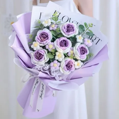 Bó Hoa Hồng Len Handmade Quà Tặng Ý Nghĩa