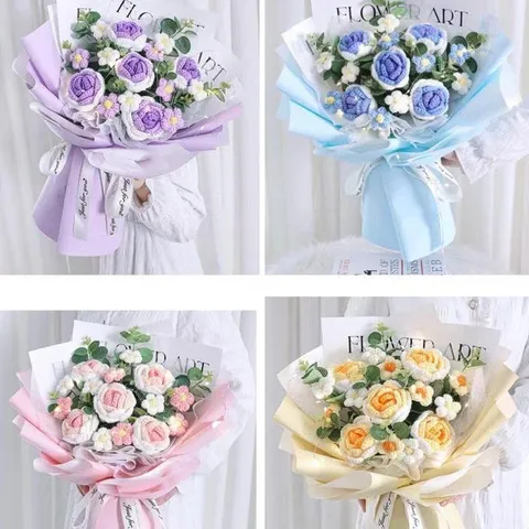Bó Hoa Hồng Len Handmade Quà Tặng Ý Nghĩa