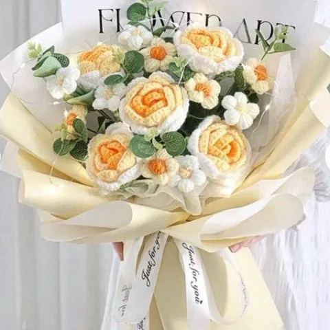 Bó Hoa Hồng Len Handmade Quà Tặng Ý Nghĩa