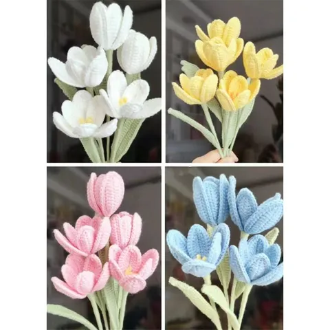 Hoa tulip len ghép cánh nở dùng trang trí bàn làm việc, làm quà tặng