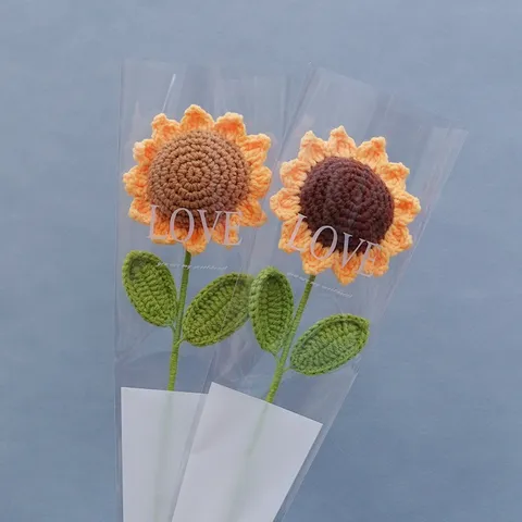 Bó hoa hướng dương len 1 bông dùng làm quà tặng
