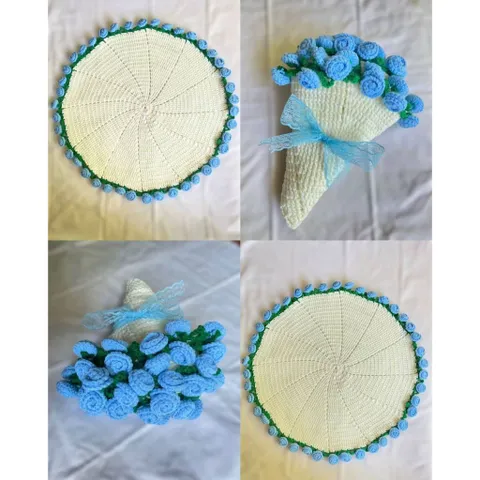 Thảm len hoa hồng handmade quà tặng ý nghĩa