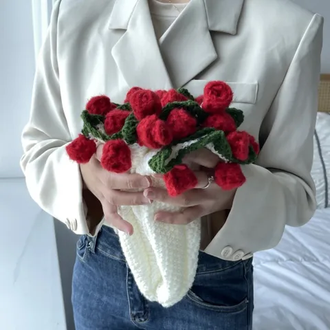 Thảm len hoa hồng handmade quà tặng ý nghĩa