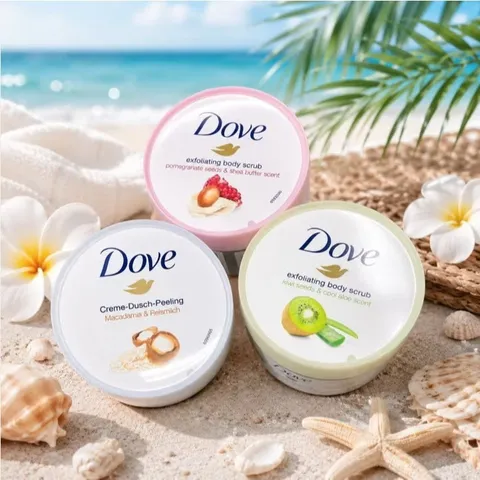 Tẩy Da Chết, Tế Bào Chết Dove Exfoliating Body Giúp Dưỡng Da Trắng Mịn Màng Macca 298g - Bản Mỹ