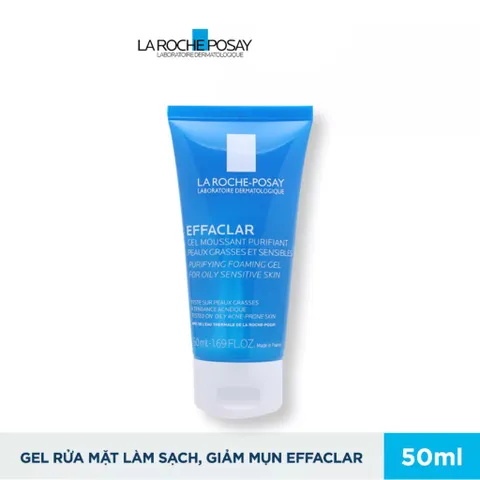 Combo: Gel Rửa Mặt Tạo Bọt Làm Sạch Dành Cho Da Dầu Nhạy Cảm La Roche Posay Effaclar Purifying Foaming Gel 50ml