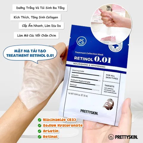 MẶT NẠ PRETTY SKIN TREATMENT COLLECTION MASK CHÍNH HÃNG - DƯỠNG TRẮNG, PHỤC HỒI, TRẺ HÓA DA