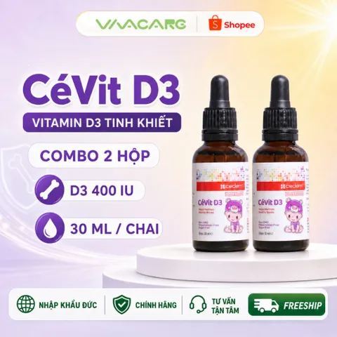 [Mẹ Tin Dùng] Combo 2 Chai CéVit D3 Drops D3 Giọt Đức - Bé Khỏe Mạnh Ít Ốm Vặt